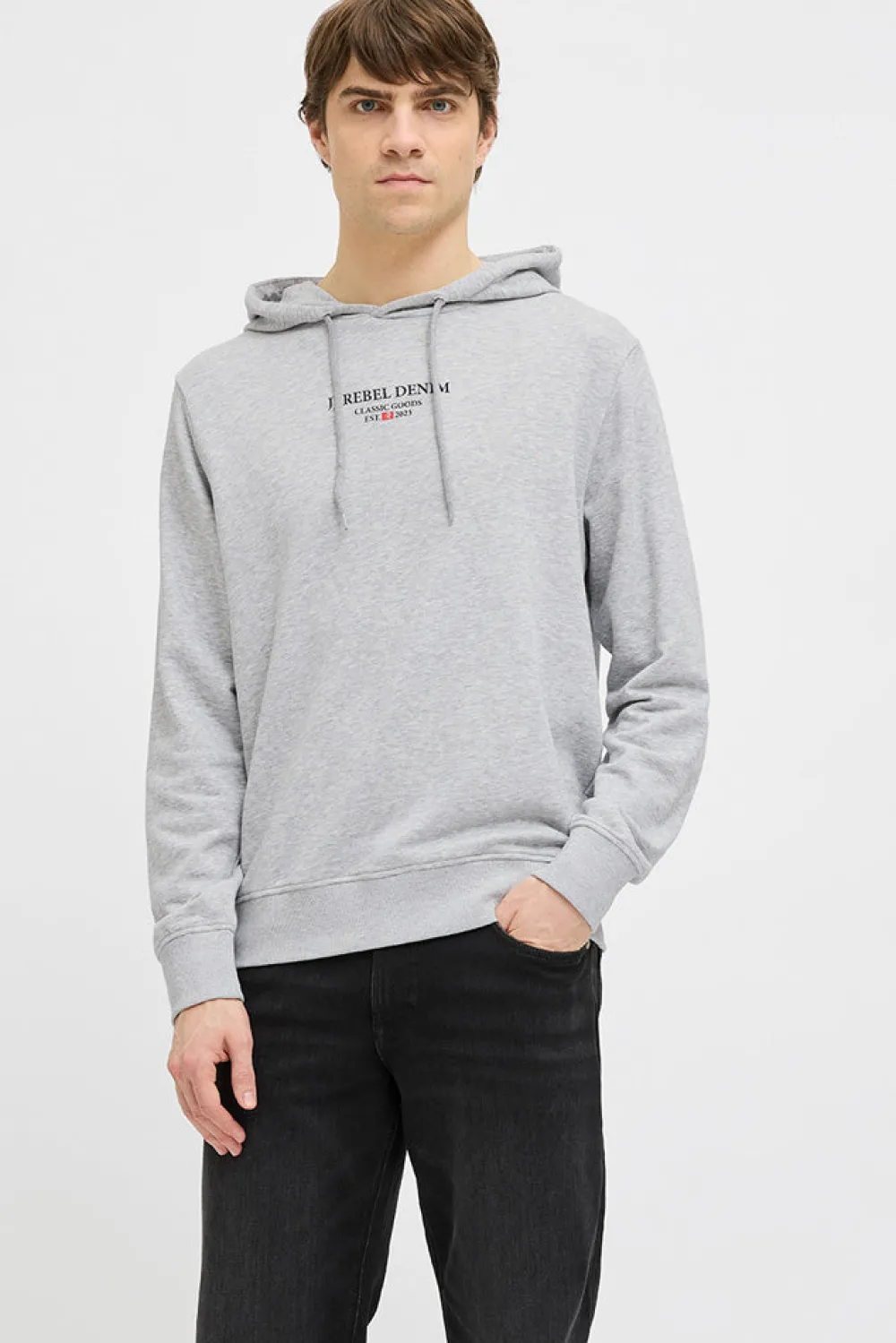 Clearance Jeans Rebel Print Sweat Hood - Herre Sweatshirt Herren Langarmshirts Und Sweatshirts | Vatertag