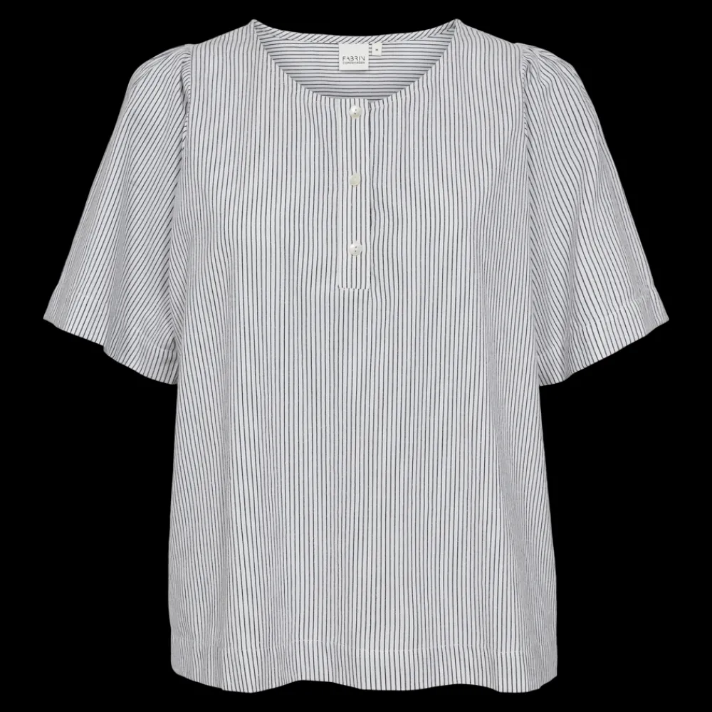 Online Stripe Blouse w. Buttons 25, W - Damen Bluse Damen Hemden | T-shirts